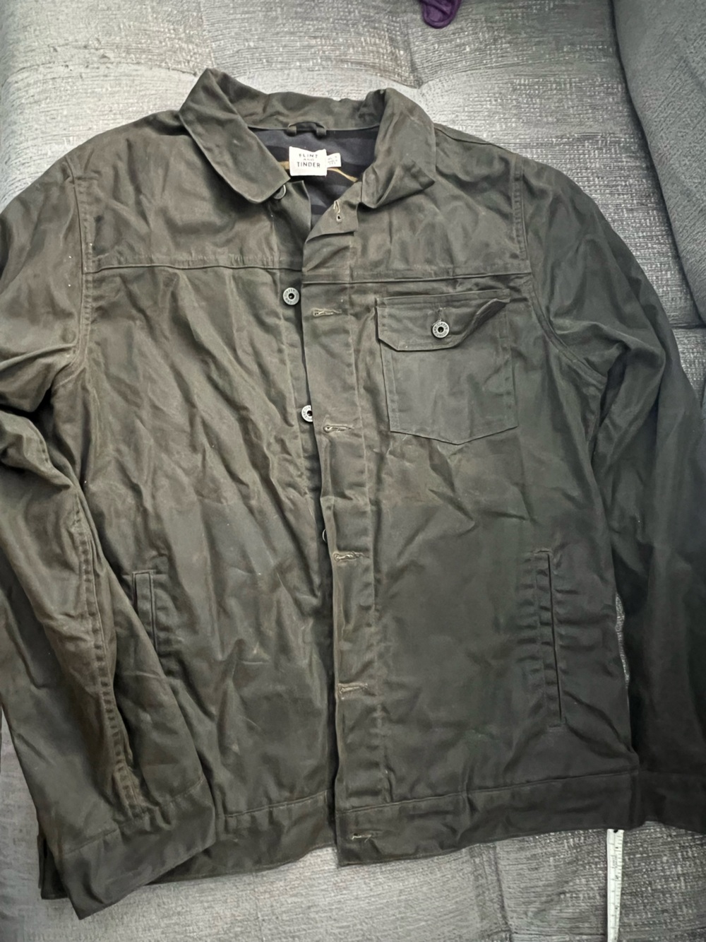 Flint and Tinder Flannel-Lined Waxed Trucker Jacket j26